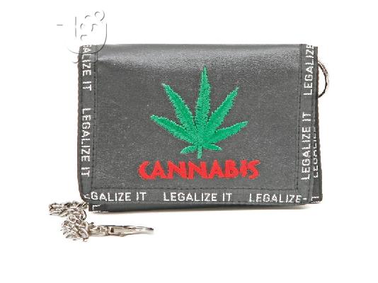 PoulaTo: ΠΟΡΤΟΦΟΛΙ CANNABIS ΣΧΕΔΙΟ ΜΑΥΡΟ ΑΛΥΣΙΔΑ 14ΕΚ