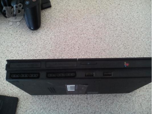 ps2 slim με 3 κασετες,1 χειριστηριο,μνημη 8mb
