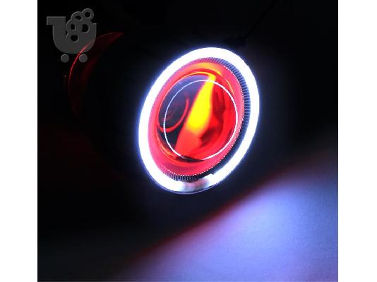 U3 Προβολέας μηχανής CREE Led 30W Universal 1200LM με μπλε στεφάνι...