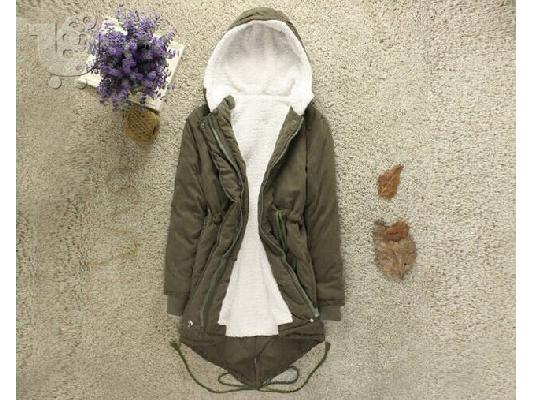 παιδικό παλτό χακί Military Thicken