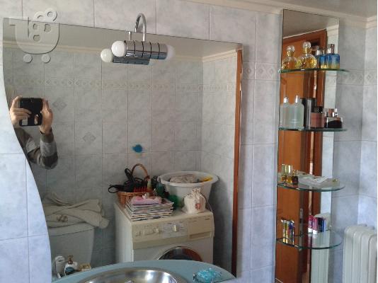 Επιπλο μπάνιου γυάλινο αμμοβολή με καθρέπτη και στήλη...