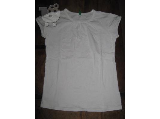 PoulaTo: benetton λευκο μακο size L για κοριτσι 8-10 ετων 0386