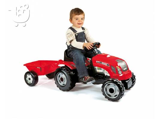 Smoby GM Τρακτέρ Bull Red Με Ρυμούλκα (7/033045)