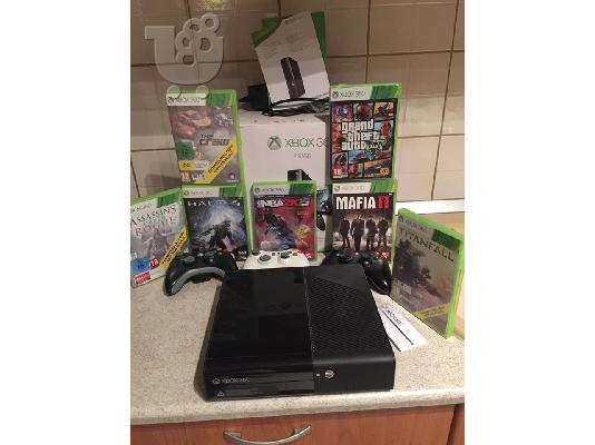 xbox 360 250gb + 3 χειριστηρια + 7 παιχνιδια