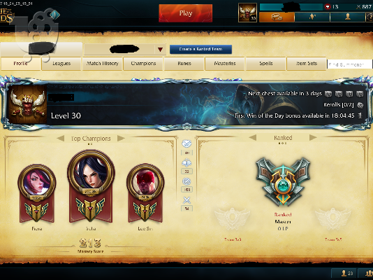 PoulaTo: Πωλείτε LOL account ΕUNE, Master tier 50lp