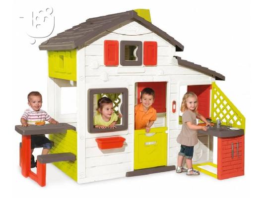 PoulaTo: SMOBY ΣΠΙΤΑΚΙ ΚΗΠΟΥ FRIENDS HOUSE ΜΕ ΚΟΥΖΙΝΑ (810200)