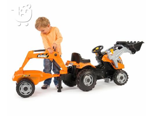 ΜΠΟΥΛΝΤΟΖΑ Smoby ΤΡΑΚΤΕΡ BUILDER MAX με Τρέιλερ (710110)