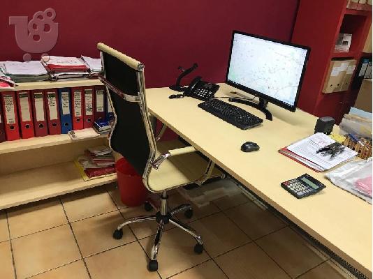 PoulaTo: Καρέκλα Γραφείου Διευθυντή με μπράτσα Paris,0324