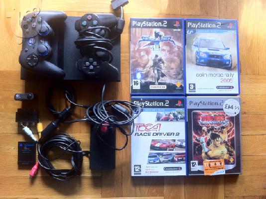 PoulaTo: Playstation 2 Slim + 4 παιχνίδια