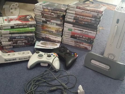 PoulaTo: Xbox 360-60GB- 2controllers-44games