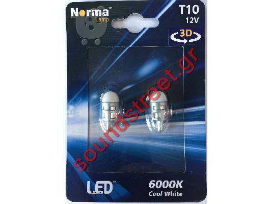 PoulaTo: Led T10 W5W Norma 3D Cool White 6000K