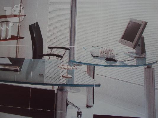 ΓΡΑΦΕΙΟ CRYSTAL FORMA , ΚΡΥΣΤΑΛΛΟ & ΑΛΟΥΜΙΝΙΟ , ΣΕ ΑΡΙΣΤΗ ΚΑΤΑΣΤΑΣΗ . ΕΞΑΙΡΕΤΙΚΗΣ ΣΧΕΔ...