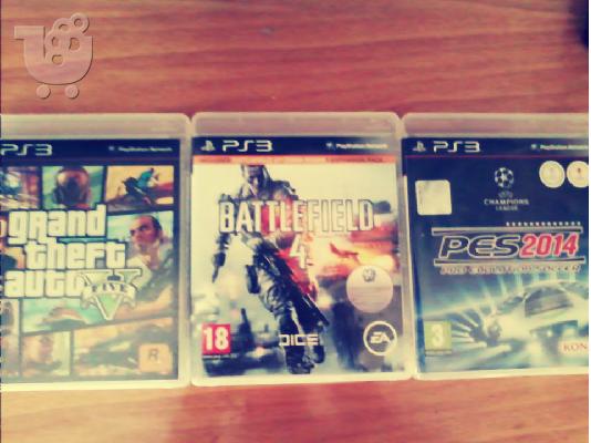 PS3 40gb σε άριστη κατάσταση +GTA V,BF4,PRO 2014+2 joysticks(δόνηση)...