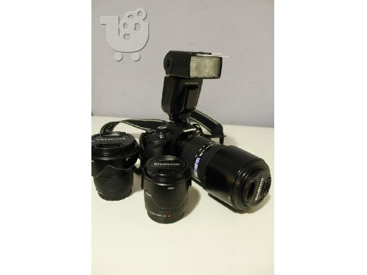 Olympus E-520 με 3 φακούς και πολλά extra
