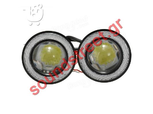 PoulaTo: Προτζέκτορας Φαναριών Angel Eyes LED 24Watt 30° 12-24Volt Λευκό φως