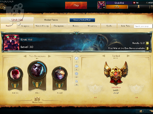 LOL ACCOUNT EUNE PLATINUM V ALL CHAMPS EXCEPT 3, 33 SKINS