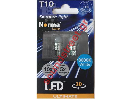 PoulaTo: Led T10 W5W Norma 3D Ultimate White 8000K