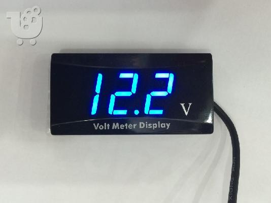 PoulaTo: Βολτόμετρο 3 ψηφίων μπλε χρώμα 12V Κωδικός 64906 