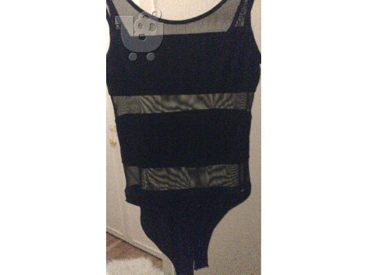 ΚΟΡΜΑΚΙ BERSHKA ΜΕ ΔΙΑΦΑΝΕΙΑ ΚΑΙ ΣΧΕΔΙΟ ΡΙΓΕ SIZE SMALL