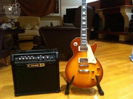 PoulaTo: Epiphone LesPaul Standard-pro,Enisxitis line6 Spider iv 15watt