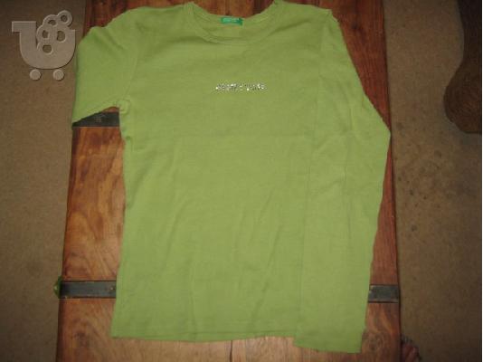 PoulaTo: benetton λαχανι μακο μακρυμανικο μπλουζακι size L για κοριτσι 10 ετων 0519