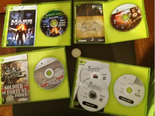 XBOX 360 4GB + χειριστηριο + τηλεκοντρολ + παιχνιδια