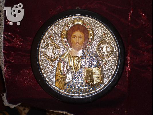 PoulaTo: Αγιογραφία χειροποίητη Ασημένια 9.25 και GOLD 24K