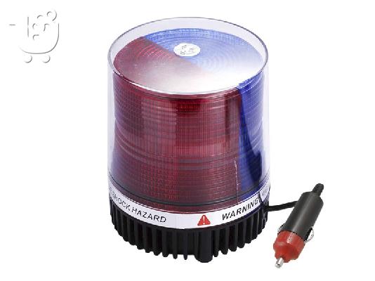 PoulaTo: Φάρος Αστυνομίας LED 12 volt DC Μπλε + Κόκκινο με Μαγνήτη Strobe Κωδικός 88642