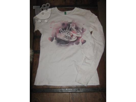 PoulaTo: 0543 BENETTON μακο μακρυμανικο μπλουζακι size L για κοριτσι 9-11 ετων.