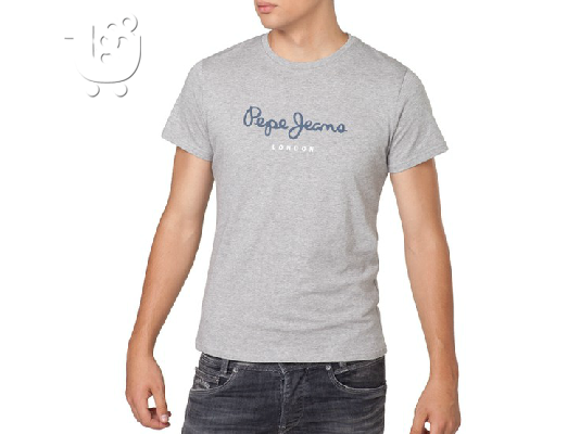 PoulaTo: T-shirt Pepe Jeans Eggo Slim Γκρι Medium